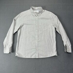 Peter Manning Button Down Men's 4X Gray Green Preppy Everyday Casual Houndstooth